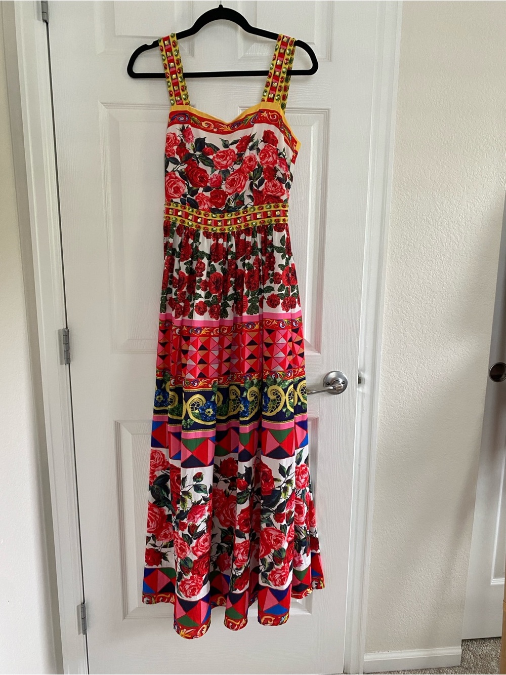Positano Floral Multi-Color Strappy Maxi Dress